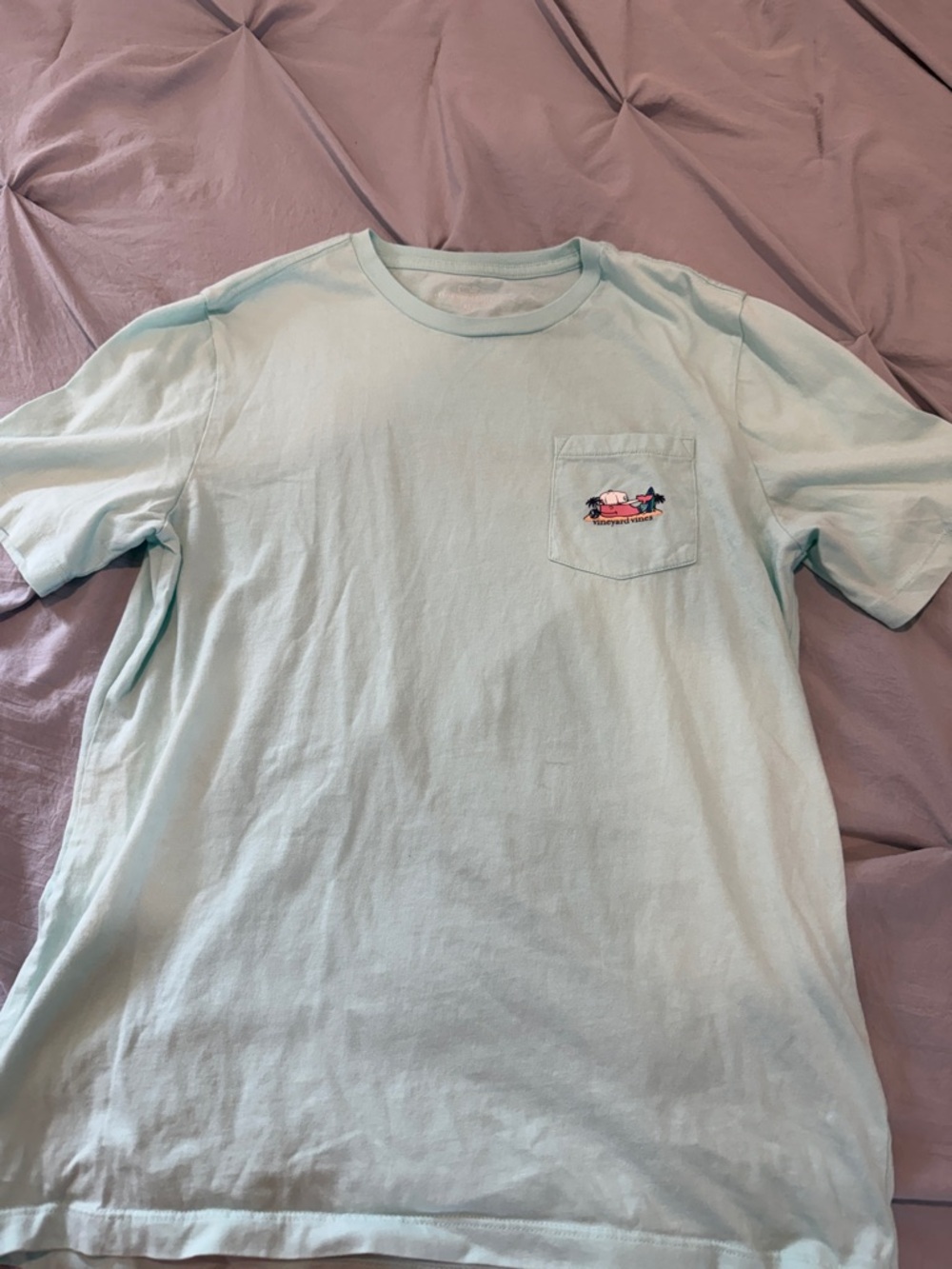 Vineyard Vines Mint Green Pocket Tee with Small Graphic